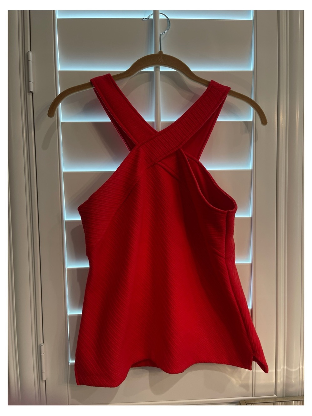 Anthropologie Red Cross-Back Ribbed Tank Top